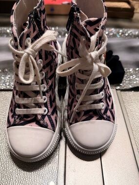 Versace Kids Greca Medusa High-Top Sneakers Pink Black Size 29